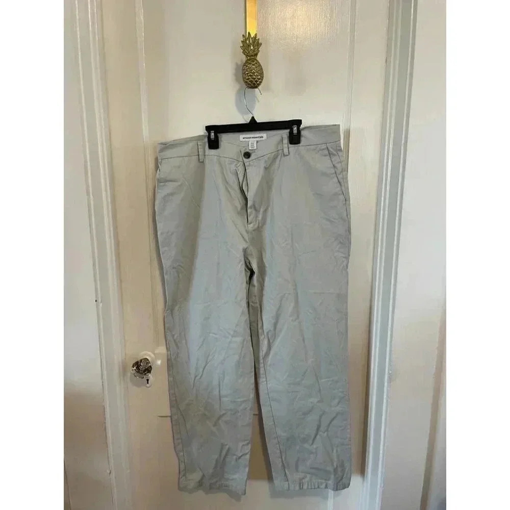 Amazon Essentials Men's Size 38 x 30 Light Gray Professional Pants